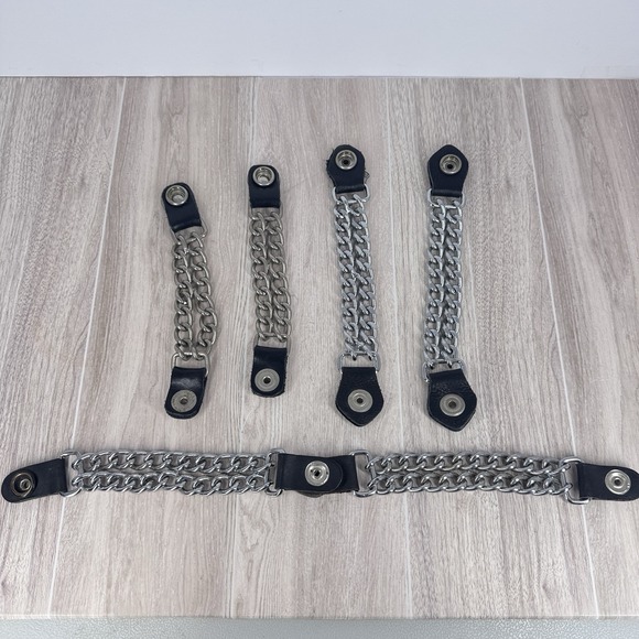 Vintage Biker Chain Vest Extender Concho Set Buffalo Coin Snap Belt Lot - Picture 4 of 10